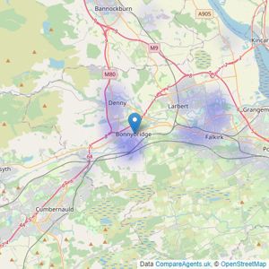 Halo Homes Scotland - Bonnybridge listings heatmap