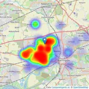 Halton Kelly - Warrington listings heatmap