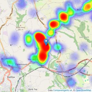 Hamilton Bower - Northowram listings heatmap