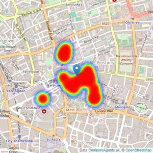 Hamilton Brooks - Barbican listings heatmap