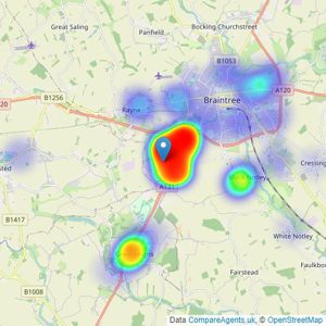 Hamilton Piers - Great Notley Garden Village listings heatmap