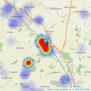 Hamilton Smith - Needham Market listings heatmap