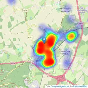 Hammond & Smith - Epping listings heatmap