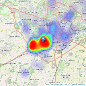 Hammond & Stratford - Norwich listings heatmap