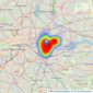 Hamptons - Canary Wharf listings heatmap