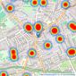 Hamptons - Crouch End listings heatmap