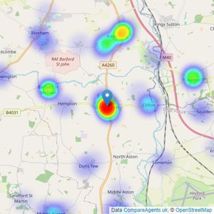 Hamptons - Deddington listings heatmap