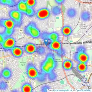 Hamptons - Ealing listings heatmap