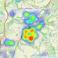 Hamptons - Godalming listings heatmap