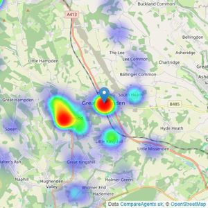 Hamptons - Great Missenden listings heatmap