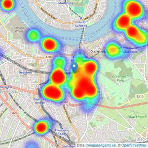 Hamptons - Greenwich listings heatmap