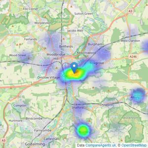 Hamptons - Guildford listings heatmap