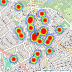 Hamptons - Hampstead listings heatmap