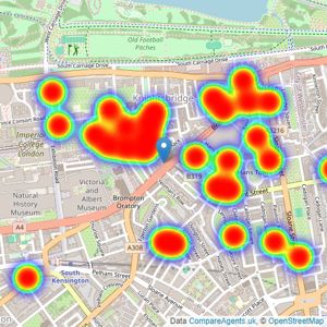 Hamptons - Knightsbridge listings heatmap