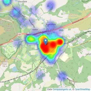 Hamptons - Liphook listings heatmap