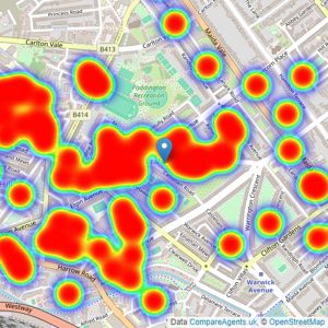 Hamptons - Maida Vale listings heatmap