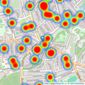 Hamptons - Muswell Hill listings heatmap