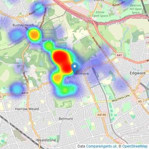 Hamptons Prime Sales - Stanmore listings heatmap