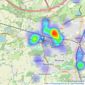 Hamptons - Reigate listings heatmap