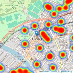 Hamptons - Richmond listings heatmap