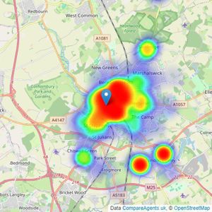 Hamptons - St Albans listings heatmap