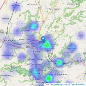 Hamptons - Stroud listings heatmap