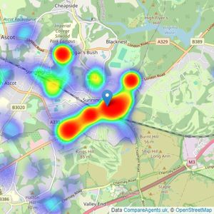 Hamptons - Sunningdale listings heatmap