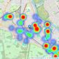 Hamptons - Teddington listings heatmap