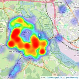 Hamwic Independent Estate Agents - Totton listings heatmap