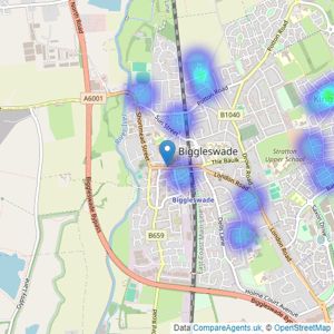 Hancock's Estates - Biggleswade listings heatmap