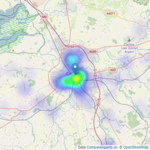 H&H Land & Estates - Carlisle listings heatmap