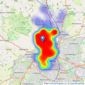 Hannells Estate Agents - Allestree listings heatmap