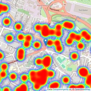 Hannells Estate Agents - Alvaston listings heatmap