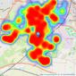 Hannells Estate Agents - Littleover listings heatmap