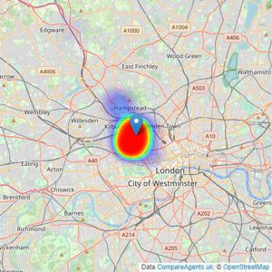 Hanover - St John's Wood listings heatmap