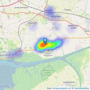 Harbour Properties - Warton listings heatmap