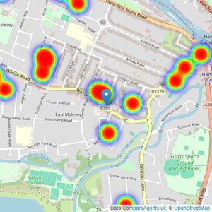 Harmes Turner Brown - East Molesey listings heatmap