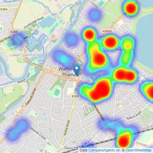 Harmes Turner Brown - Walton On Thames listings heatmap