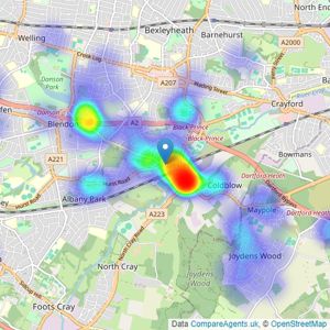 Harpers & Co - Bexley listings heatmap