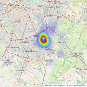 HARRATTS PROPERTY SERVICES LTD - Stockport listings heatmap