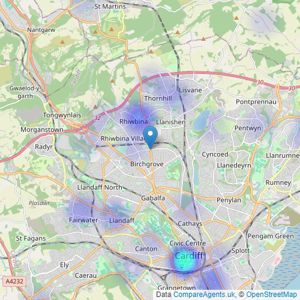 Harris & Birt - Cardiff listings heatmap