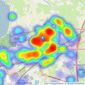 Harris & Lee - Worle listings heatmap