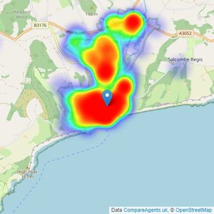 Harrison-Lavers & Potbury's - Sidmouth listings heatmap