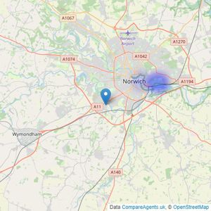 Harrisons Estate Agents - Norwich listings heatmap