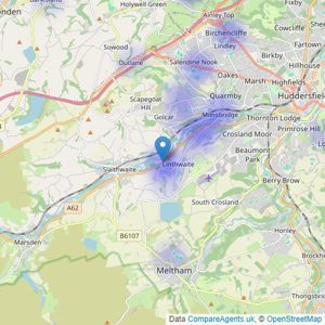 Harvey & Ryall - Huddersfield listings heatmap