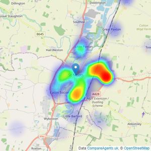 Harvey Robinson - St Neots listings heatmap