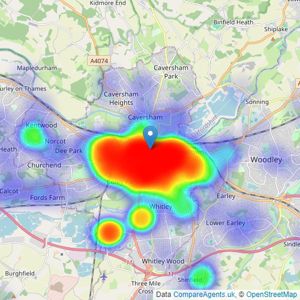 Haslams Estate Agents - Reading listings heatmap