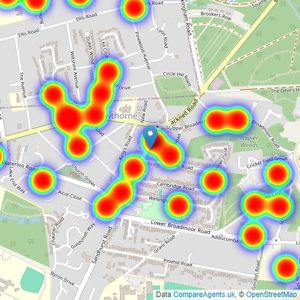 Hat and Home - Crowthorne listings heatmap