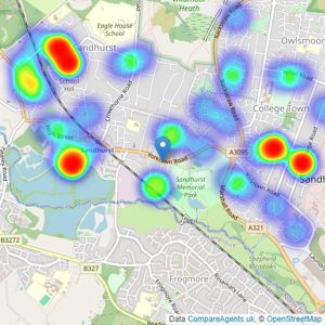 Hat and Home - Sandhurst listings heatmap