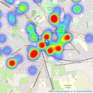 Hat and Home - Wokingham listings heatmap